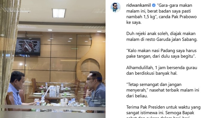 RK Bertemu dengan Prabowo dan Jokowi